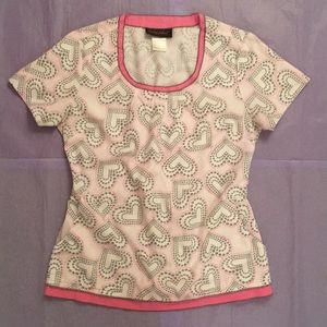Baby Phat Hearts Scrub Top Size Medium